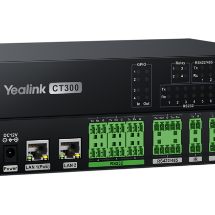 Yealink CT300 Room Device Controller, Dual LAN, RS-232/485, GPIO, IR and Relays – Yealink