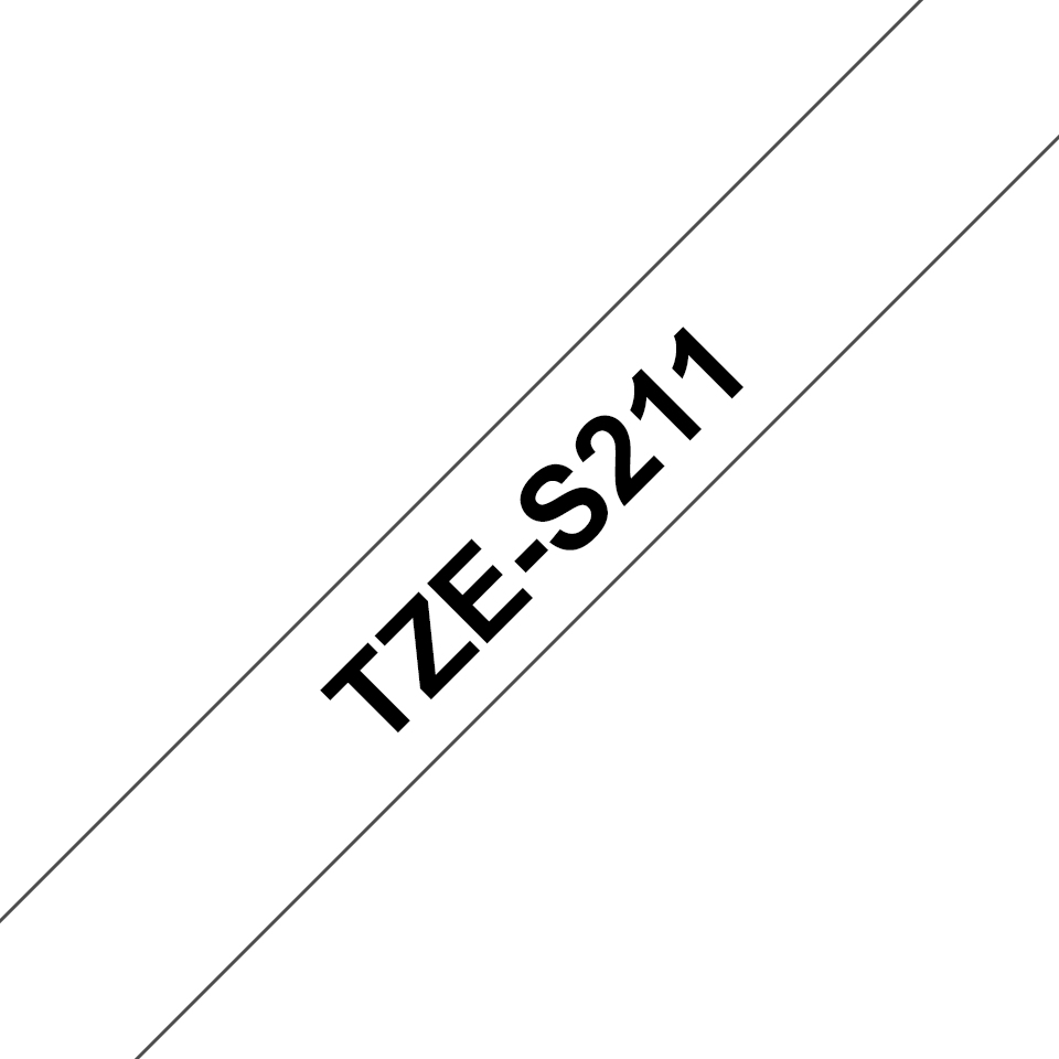 Brother TZe-S211 Strong Adhesive Label Tape – 6 mm, Black On Whitete