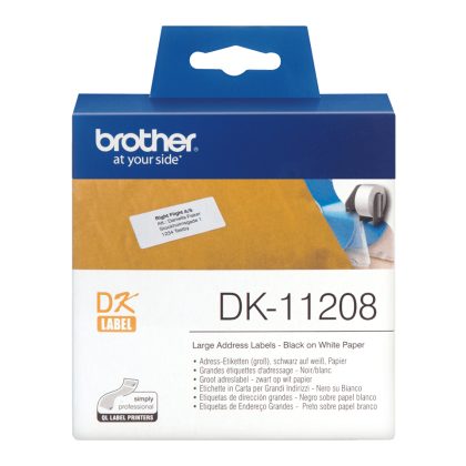 Brother DK-11208 Large Address Labels – 38 × 90 mm – Brother