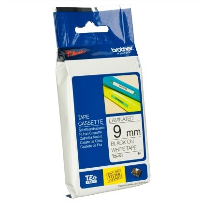 Brother TZe-221 Label Tape – 9 mm, Black on white – Brother