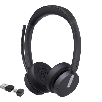 Yealink BH70 Bluetooth Wireless Stereo Headset UC, BT51 C Dongle with A Adapter, 3-Mic Noise Cancellation, 35 Hours Talk Time, Comfort Wearing – Yealink