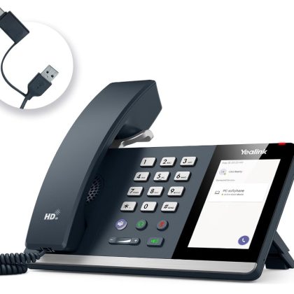 Yealink MP45 USB Teams Phone Desk Corded Phones for Work, Certified by Microsoft Teams Skype for Business System, Powered by Computer via USB-A/C – Yealink