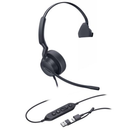 Yealink UH42 Mono Teams USB-C/A Microsoft Certified Teams USB Wired Headset, Noise-Canceling Microphone, Leather Ear Cushions Controller Teams button – Yealink