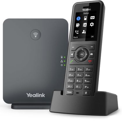 Yealink W77P High-Performance IP DECT Solution including W57R Rugged Handset And W70B Base Station, Up To 20 Simultaneous Calls, Noise Cancellation – Yealink