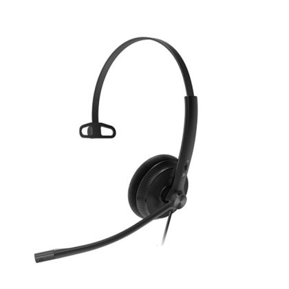 Yealink YHS34 Mono Wired Headset with QD to RJ Port, Wideband Noise-Canceling Headset, Monaural Ear, RJ9, QD Cord, Leather Ear Piece, Hearing Protecti – Yealink