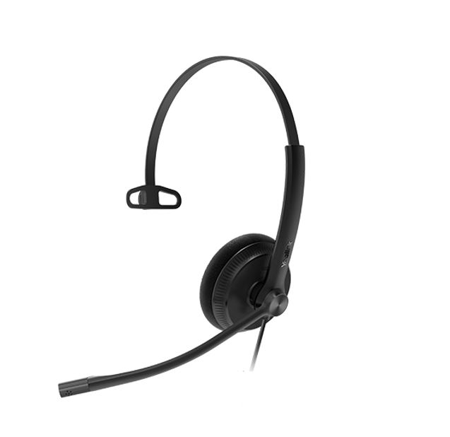 Yealink YHS34 Mono Wired Headset with QD to RJ Port, Wideband Noise-Canceling Headset, Monaural Ear, RJ9, QD Cord, Leather Ear Piece, Hearing Protecti โ Yealink