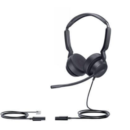 Yealink YHS36 E2 Dual, wired binaural, plug-and-play RJ9 connectivity, wideband HD audio, noise-canceling microphone – Yealink