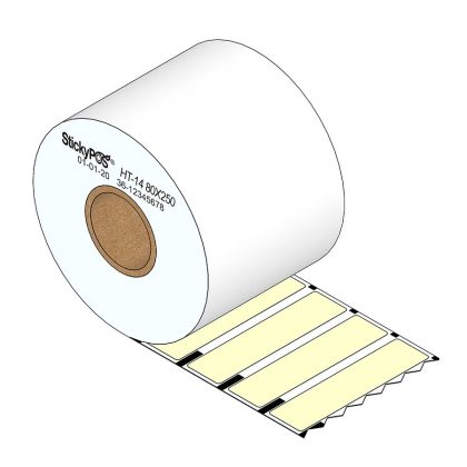 Calibor 80 mm x 76 m Linerless Direct Thermal Label Roll, Black Mark, High-Tack Removable Adhesive – Calibor