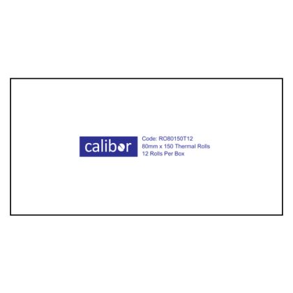 Calibor 80 x 150 mm Thermal Paper Rolls, Box of 12, 25 mm Core – Calibor