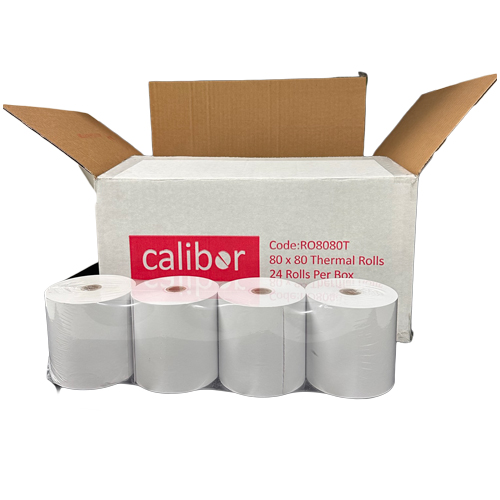 Calibor 80 x 80 mm Thermal Paper Rolls, Box of 24 โ Calibor