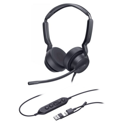Yealink UH42-D-UC-C/A UH42 Dual UC USB Headset, USB-C with USB-A Adapter – Yealink