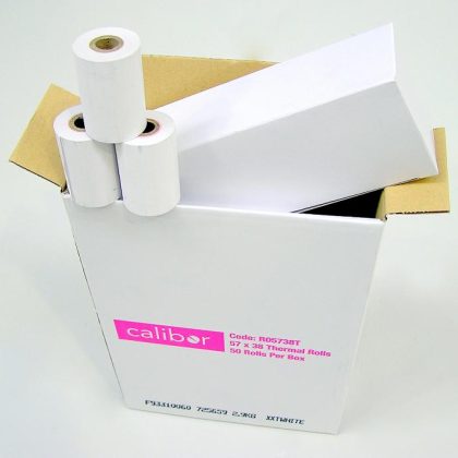 Calibor 57 x 38 mm Thermal Paper Rolls, Box of 50 – Calibor